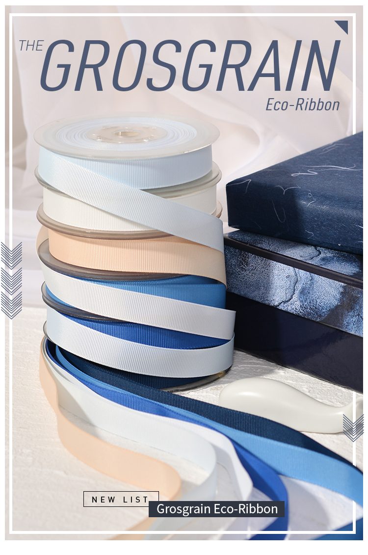 Recycled Ribbon YAMA Factory White Eco-Friendly With RPET Material